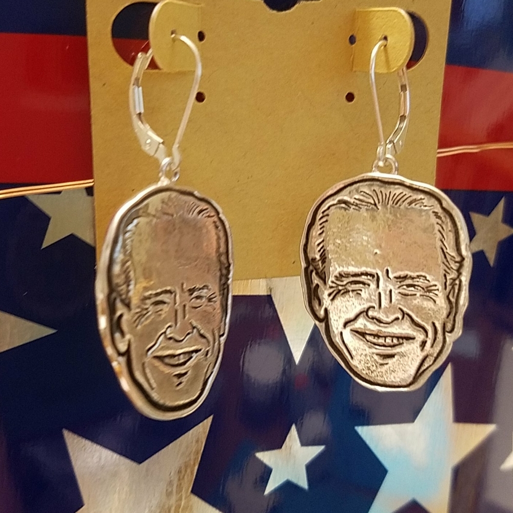 Democratic Go Joe Biden Sterling Earrings democrat - Picture 2 of 5